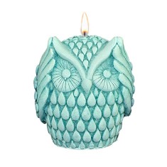 Adpal Stearin Candles Owl Hear No Evil Blue