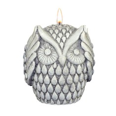 Adpal Stearin Candles Owl Hear No Evil Grey