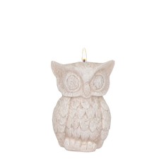 Adpal Stearin Candles Small Owl Beige in Tulle