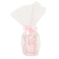 Adpal Stearin Candles Small Owl Pink in Tulle