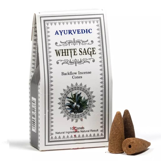 Ayurvedic Backflow Incense Cones - White Sage