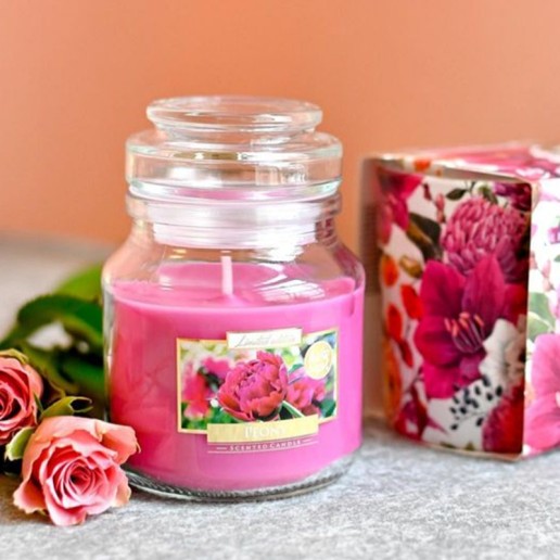 Bispol Small Candles in Jars - Peony