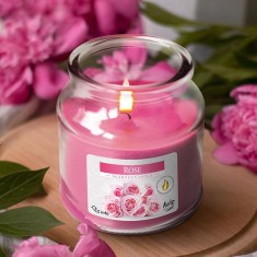 Bispol Small Candles in Jars - Rose