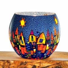 Blue Town - Glowing Globe Candle Holder