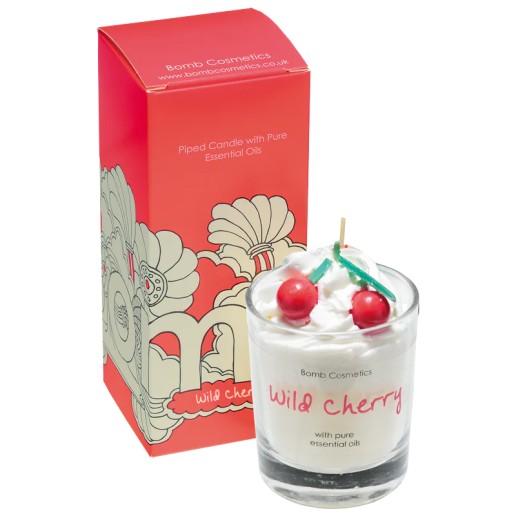 Bomb Cosmetics Wild Cherry Piped Glass Candle