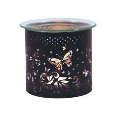 Butterfly - 3 in 1 Tealight Wax Melter and Candle Holder Black & Silver