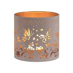 Butterfly - 3 in 1 Tealight Wax Melter and Candle Holder White & Gold