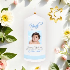 Candlemania Personalised Christening Candle Example Boy Square