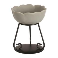 Ceramic Flower Wax Warmer Grey
