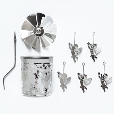 Cherub Silver - Spinning Tea Light Candle Holder