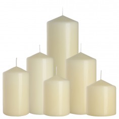 Cream pillar candles