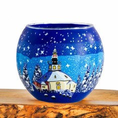 Church Blue Sky - Glowing Globe Candle Holder