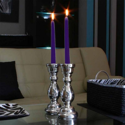 Dinner Taper Candles - Purple lit