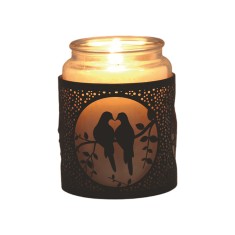 Doves - 3 in 1 Tealight Wax Melter and Candle Holder Black & Gold