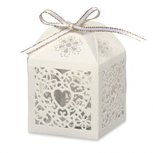 Favour Box Laser Heart Ivory