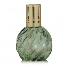 Fragrance Lamp Large - Spiral Glass Green