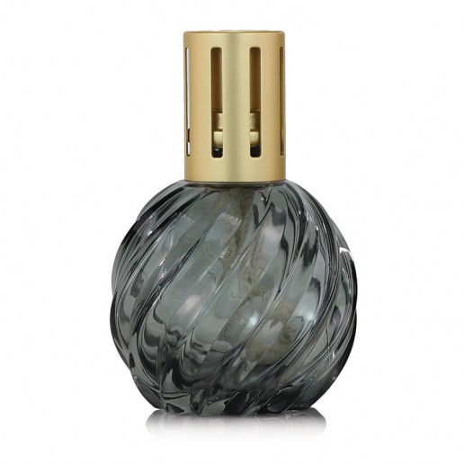Fragrance Lamp Large - Spiral Glass Grey