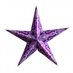 'Ganesha' Purple Glitter - Large Paper Star Light