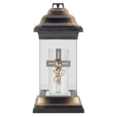 Grave Lantern XXL Cross & Rose XXL