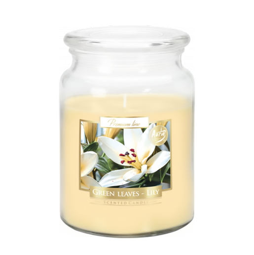 Green Leaves -Lily - Scented Candle Large Jar
