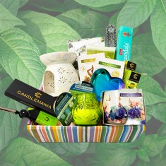 Hamper Green Theme with background