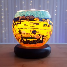 Harvest lit - Glowing Globe Glass Tea Light Candle Holder