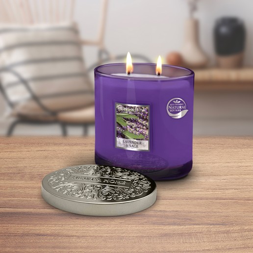 Heart & Home Ellipse Candles - Lavender & Sage