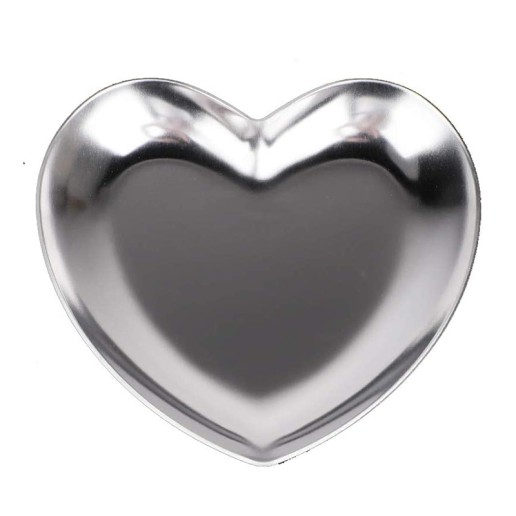 Candle Tray Heart Shape Silver