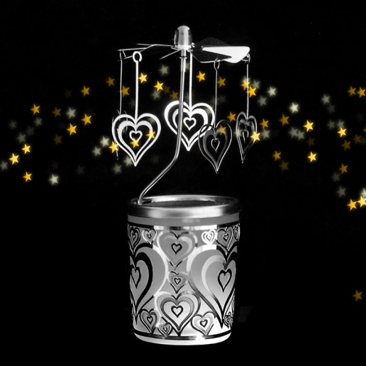 Heart - Spinning Tea Light Candle Holder
