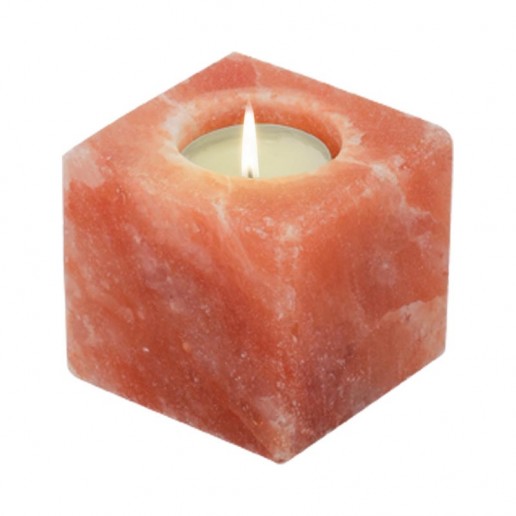Himalayan Salt Tea Light Candle Holder - Cube