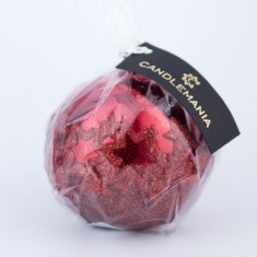 Ice Star Red Sphere Candle wrapped