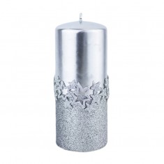 Ice Star Silver Large Pillar Candle