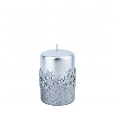 Ice Star Silver Small Pillar Candle