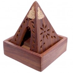 Pyramid Incense Cone Burner Box w Buddha angle