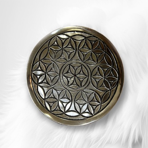 Incense Sticks Holder Round Silver Mandala Design