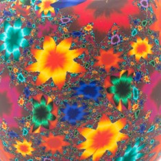 Kaleidoscope Flowers detail - Glowing Globe Glass Tea Light Candle Holder.jpg