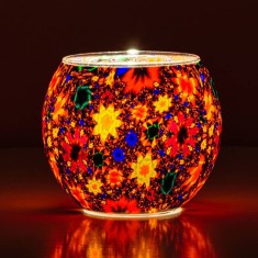 Kaleidoscope Flowers - Glowing Globe Candle Holder