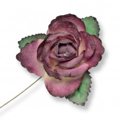 Large Paper Rosebud - Burgundy
