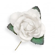 Large Paper Rosebud - White