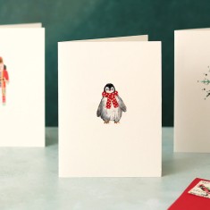 Louise Mulgrew Christmas Card Penguin and Scarf