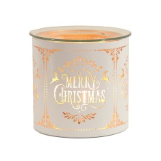 Merry Christmas - 3 in 1 Tealight Wax Melter and Candle Holder White Silhouette