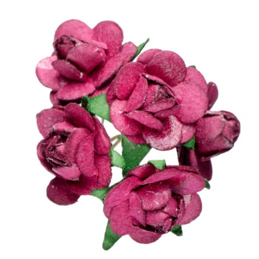 Miniature Tea Roses - Burgundy 15mm