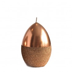 Mirror Easter Egg Candle Decoration With Glitter - Copper