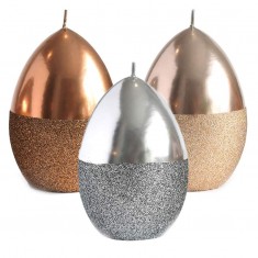 Mirror Easter Egg Candle Decoration With Glitter