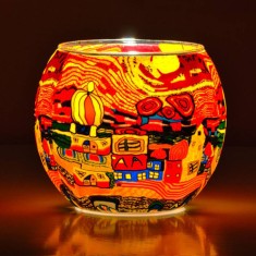 Orange Town - Glowing Globe Candle Holder