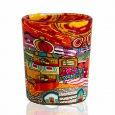 Orange Town - Glowing Votive Glass Tea Light Candle Holder