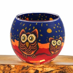 Owls - Glowing Globe Candle Holder