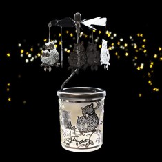 Owls - Spinning Tea Light Candle Holder