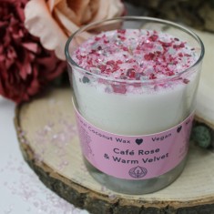 Vegan Friendly Candle - Cafe Rose & Warm Velvet