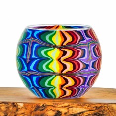 Rainbow Ripples - Glowing Globe Candle Holder